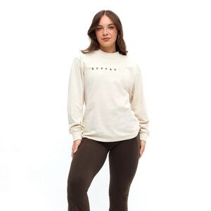 BuffBunny Cream Long Sleeve Graphic Tee
